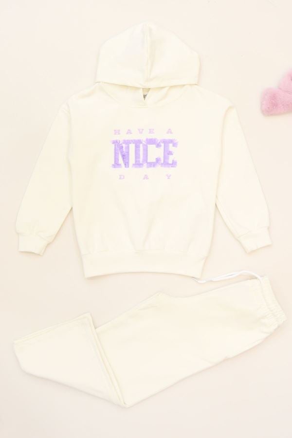 6-9 Yaş Şardonlu Yumoş Kumaş Takım Ekru - 6264359.1576.