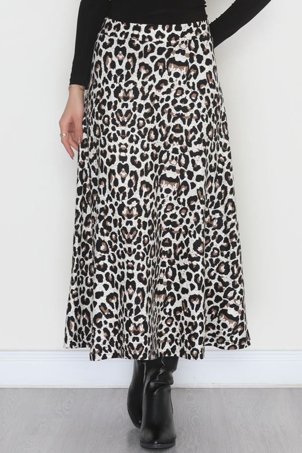 Süet Mevlana Etek Kahveleopar - 51060.1355.