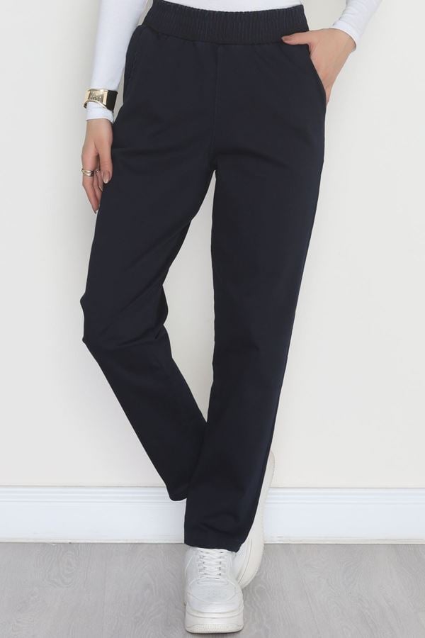 Orta Kalınlıkta Lastikli Pantolon Lacivert - 40763.1431.