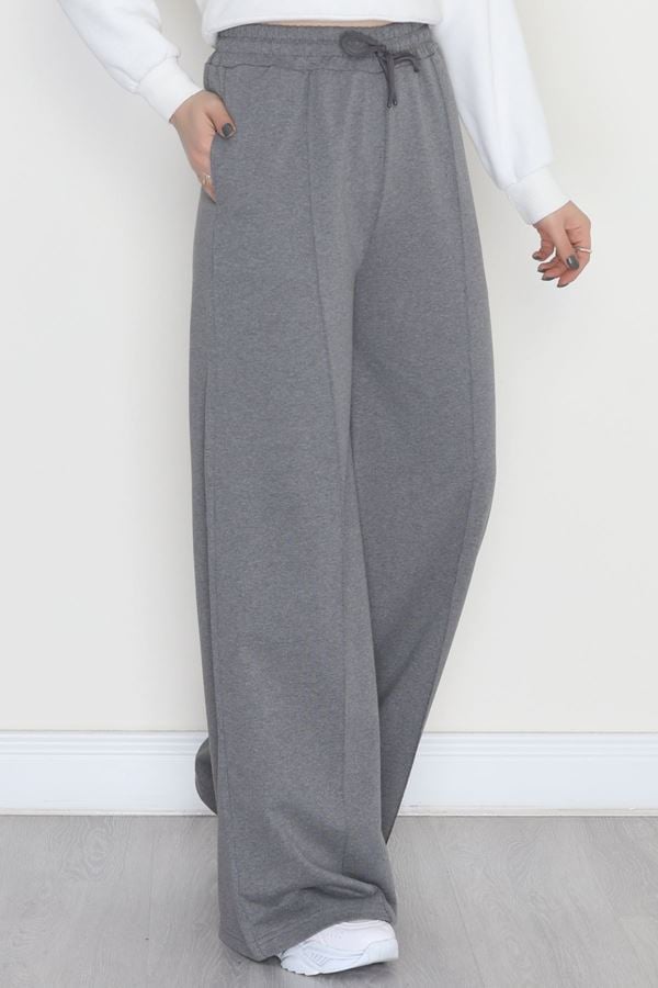 2 İplik Çımalı Eşofman Altı Füme - 52026.1857.