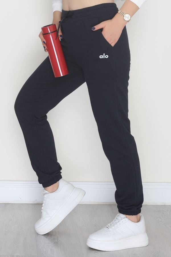 Baskılı Paça Lastik Eşofman Altı Lacivertbeyaz - 41316.1431.