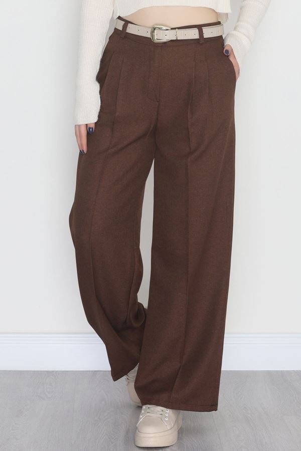 Yün Efekt Palazzo Pantolon Kahve - 51037.2061.