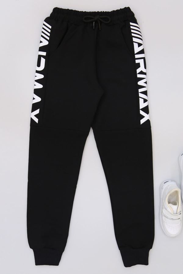 8-16 Yaş 2 İplik Likralı Eşofman Altı Siyah - 52088.2066.