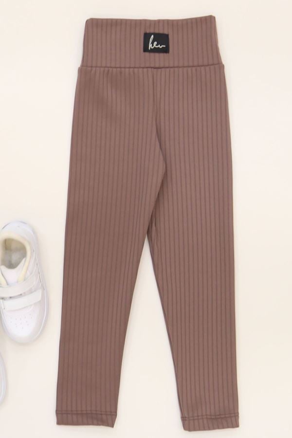 3-12 Yaş Şardonlu Fitilli Çocuk Tayt Kahve - 52089.1780.