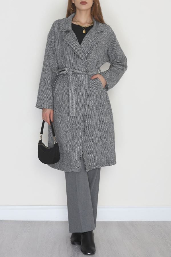 Kuşaklı Kaşe Kaban Siyahçizgili - 31619.701.