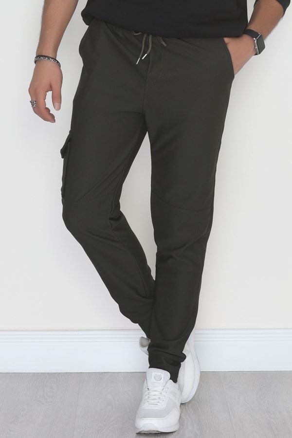 Kargo Cepli Ottoman Kumaş Erkek Eşofman Altı Haki - 42653.1937.