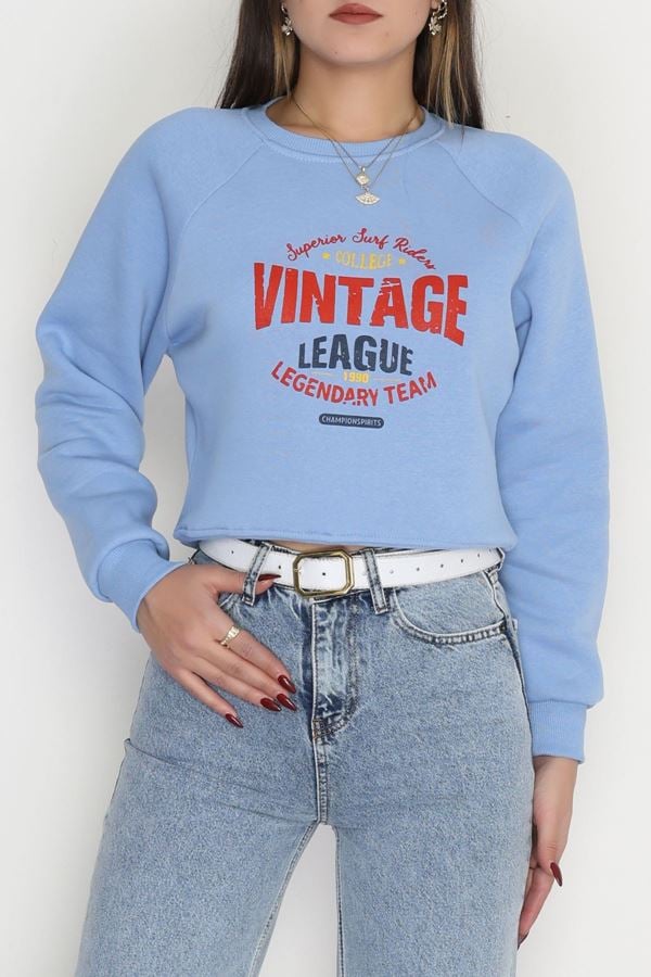 3 İplik Şardonlu Baskılı Sweat Bebemavi - 42605.1878.