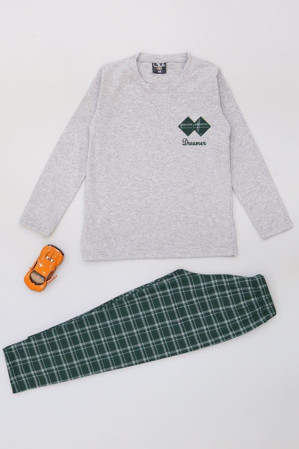 5-12 Yaş Erkek Süprem Pijama Takımı Grizümrüt - 42519.1048.