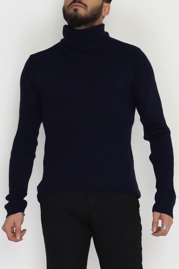 Balıkçı Yaka Erkek Triko Lacivert - 70781.1766.