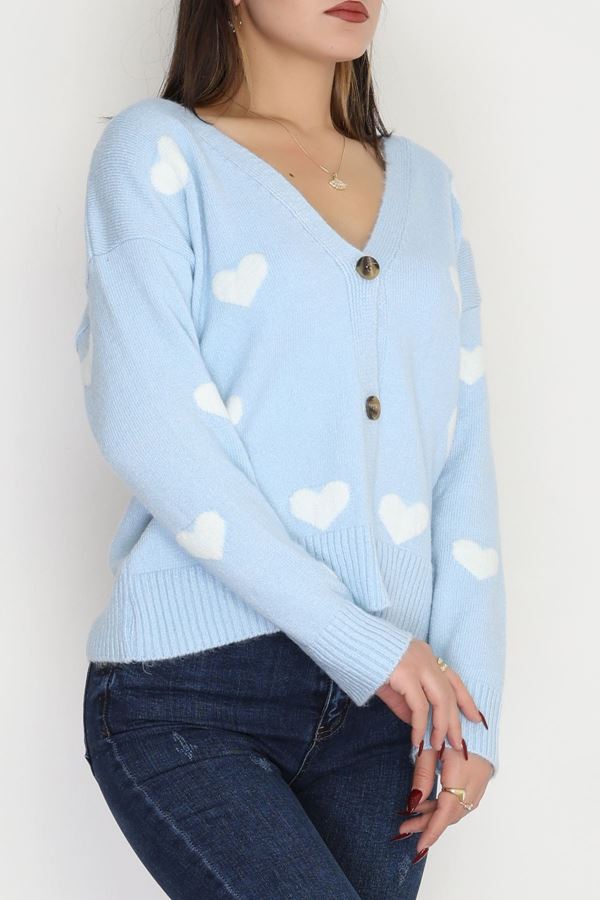 Şardonlu Kalp Desenli Hırka Bebemavi - 31063.1766.