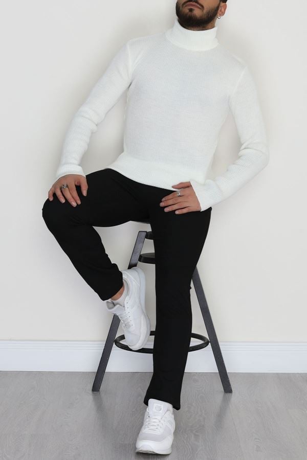 Balıkçı Yaka Erkek Triko Ekru - 70781.1766.