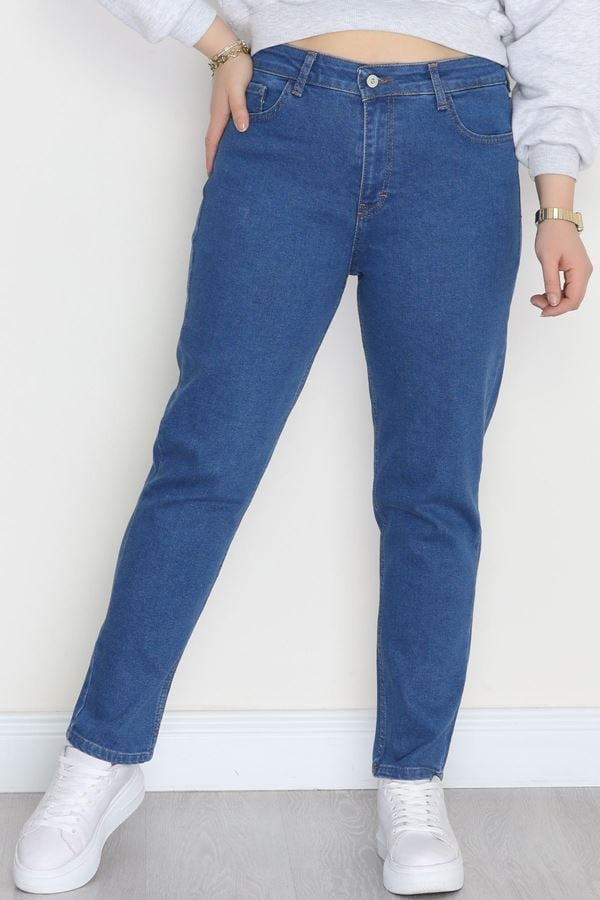 Büyük Beden Mom Jean Mavi - 42682.1836.