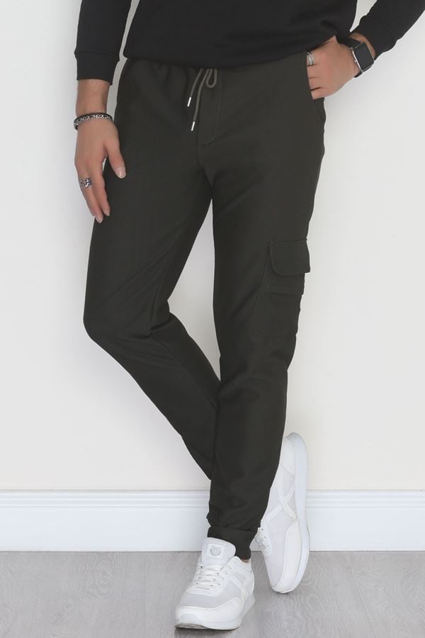 Kargo Cepli Ottoman Kumaş Erkek Eşofman Altı Haki - 42654.1937.