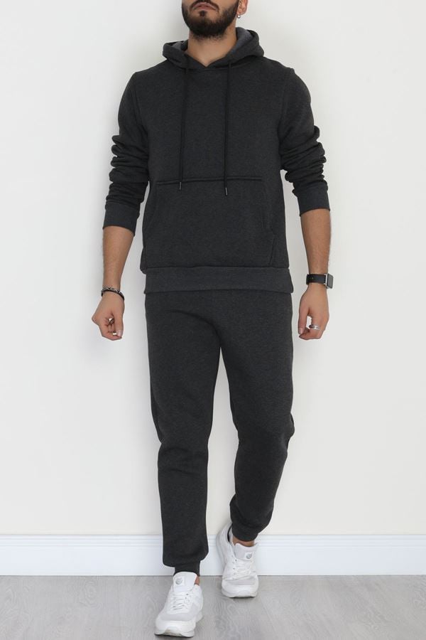 3 İplik Şardonlu Erkek Eşofman Takımı Antrasit - 42678.2066.