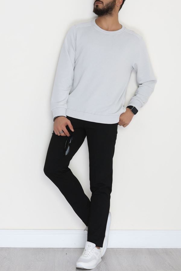 3 İplik Şardonsuz Erkek Sweat Gri - 42617.1878.