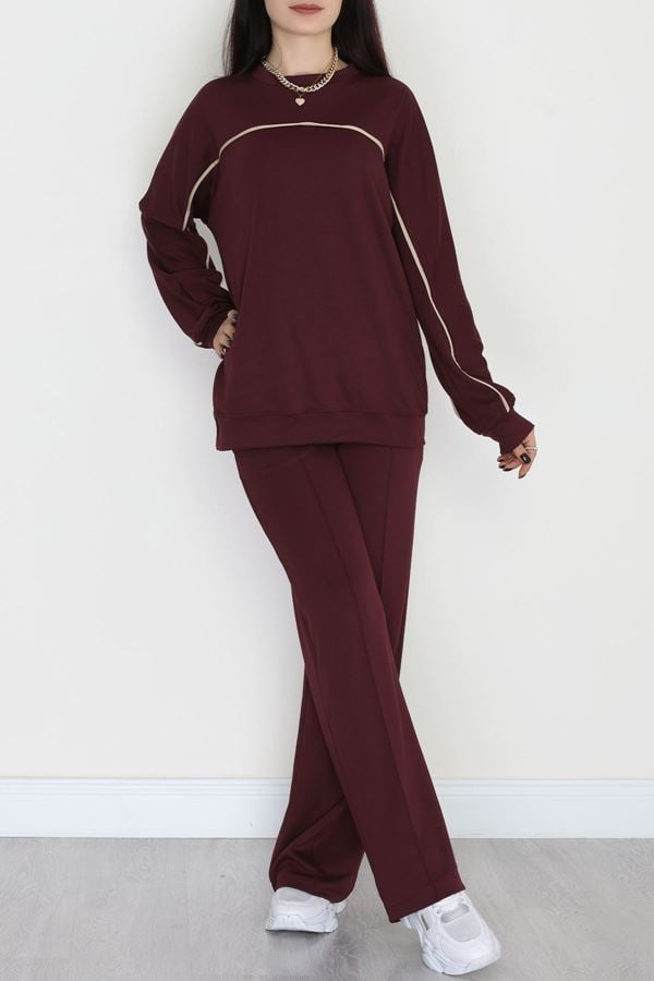 Biyeli Modal Kumaş Takım Mürdüm - 4087.1247.