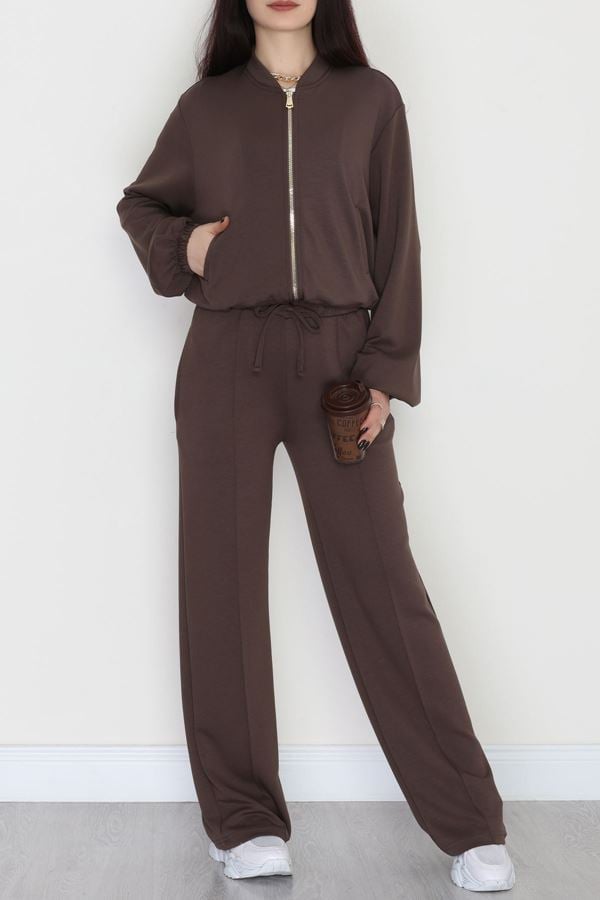 Fermuarlı Modal Ceketli Takım Acıkahve - 4097.1247.