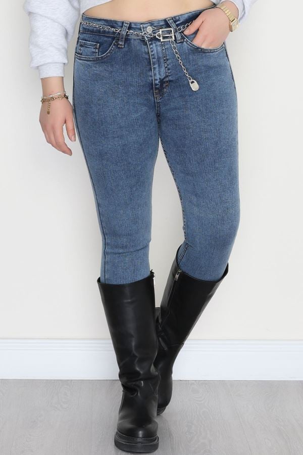 Dar Paça Kot Pantolon Çelikmavi - 42683.1836.