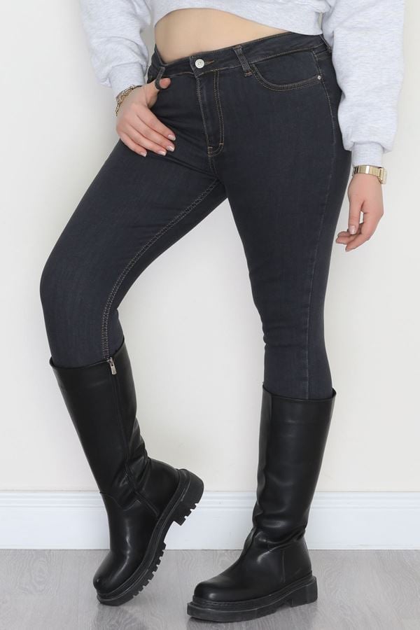 Büyük Beden Dar Paça Kot Pantolon Koyufüme - 42684.1836.