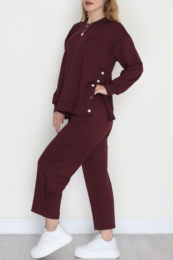 Çıt Çıtlı Modal İkili Takım Mürdüm - 4128.1247.