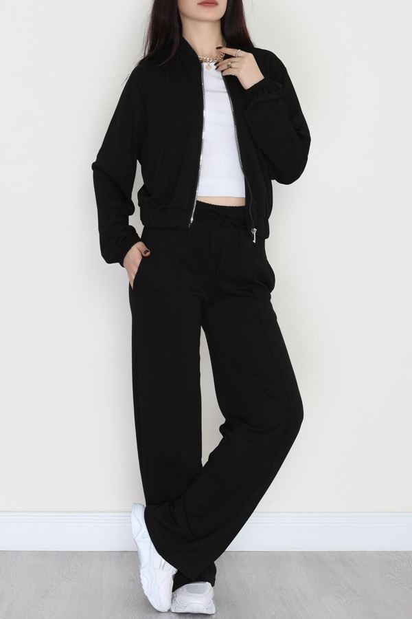 Fermuarlı Ceketli Takım Siyah - 4097.1247.