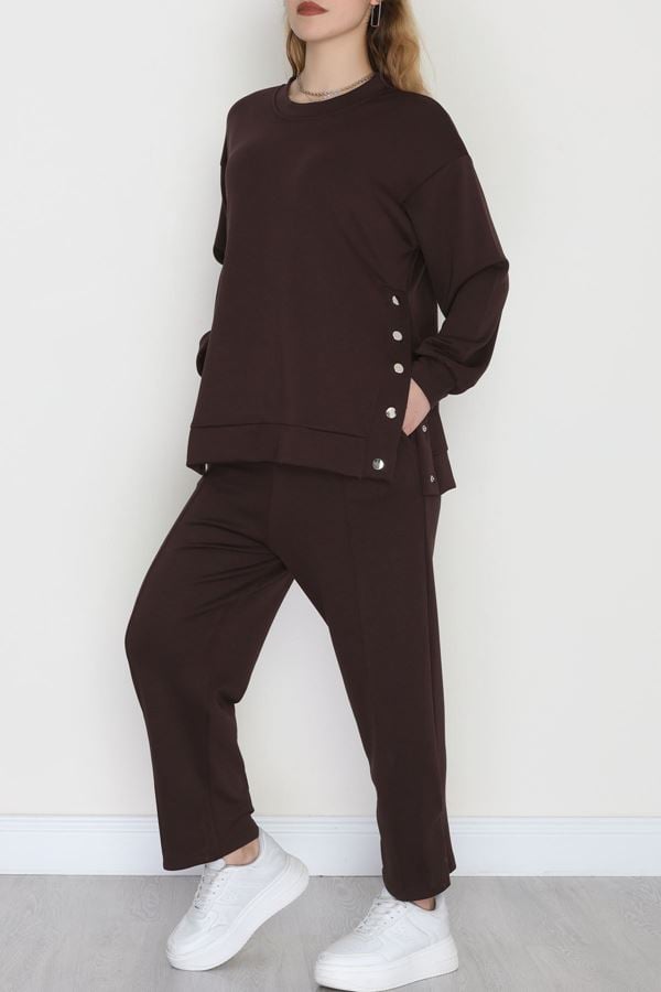 Çıt Çıtlı Modal İkili Takım Kahve - 4128.1247.