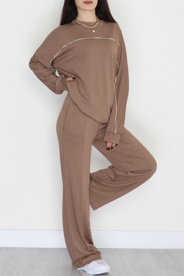 Biyeli Modal Kumaş Takım Vizon - 4087.1247.