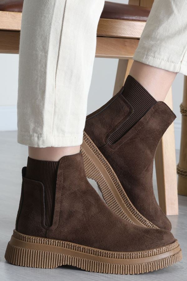Lastik Detaylı Bot Süetkahve - 31495.264.