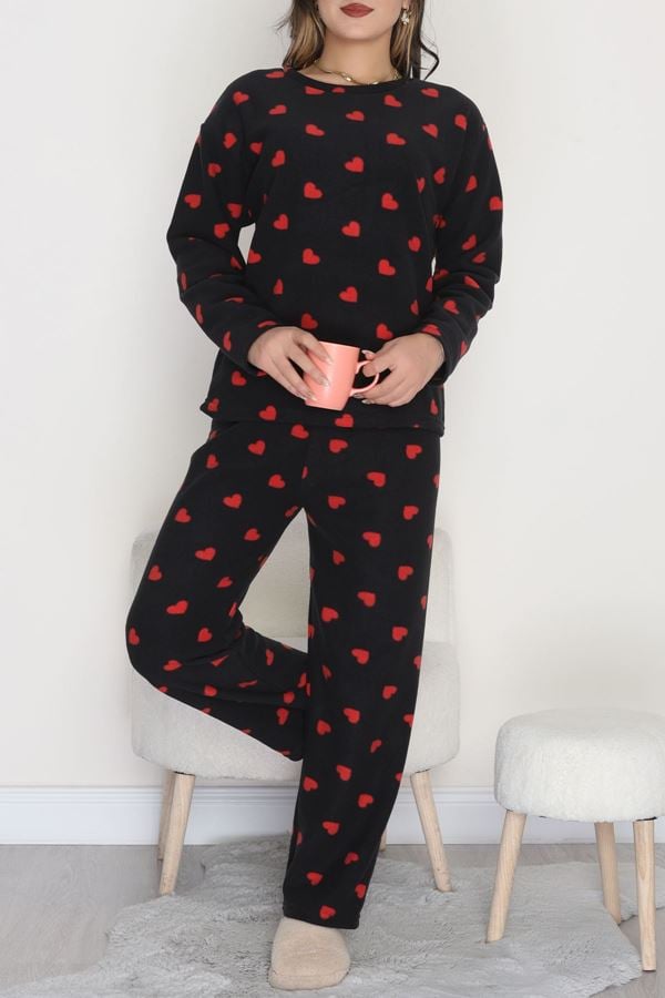 Polar Alt Üst Aynı Pijama Takımı Siyahkırmızı - 168.1287.