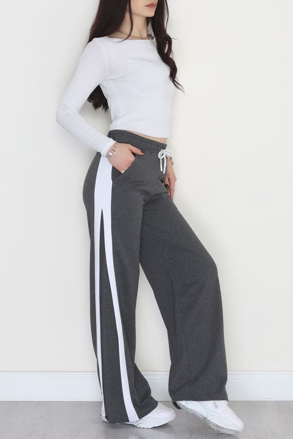 2 İplik Şeritli Eşofman Altı Antrasit - 52050.1857.