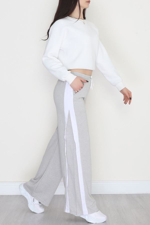 2 İplik Şeritli Eşofman Altı Gri - 52050.1857.