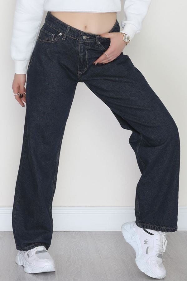 Geniş Paça Palazzo Kot Pantolon Koyulacivert - 31564.2059.