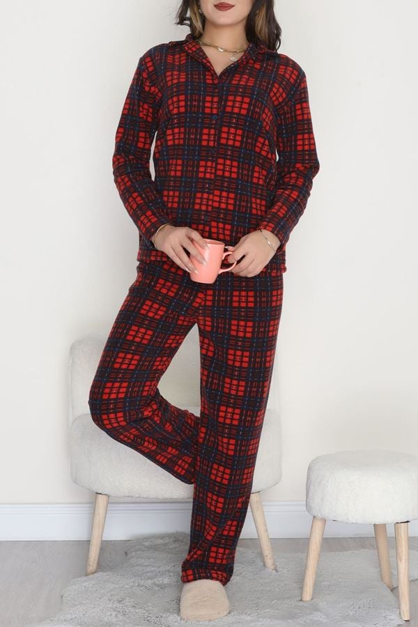 Önü Düğmeli Polar Takım Kırmızıpiti - 451.1287.