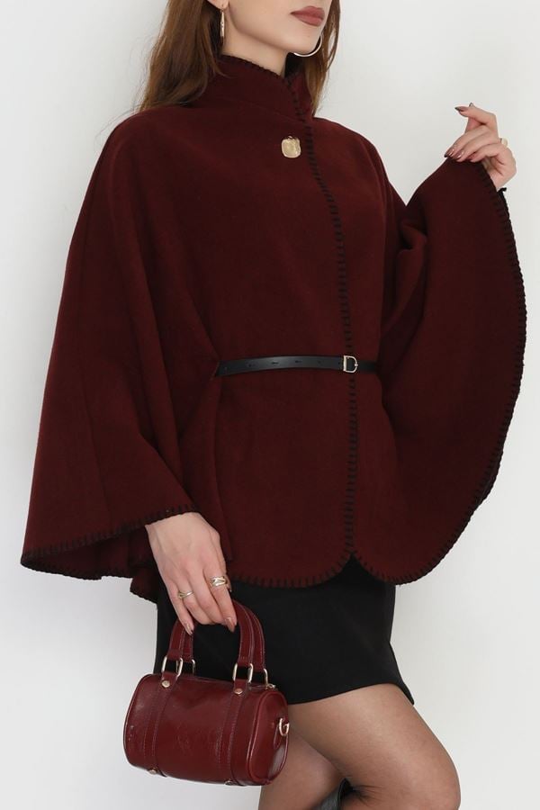 Dikiş Detay Panço Bordo - 4121.1247.