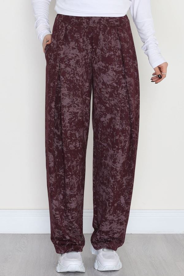 Ters Pile Desenli Pantolon Mürdüm - 4081.1247.
