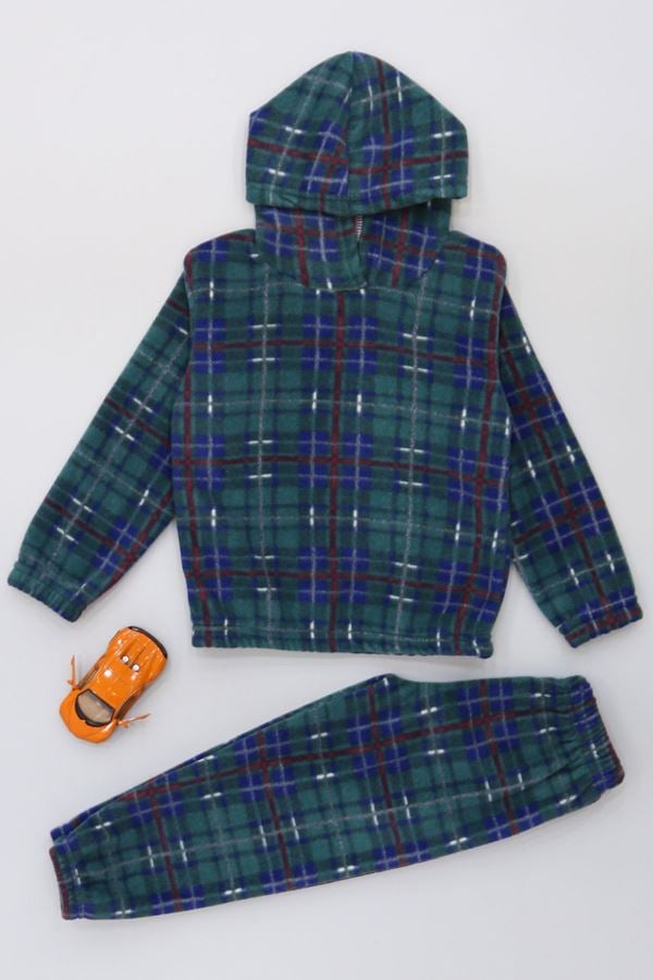 4-10 Yaş Polar Kapşonlu İkili Takım Yeşilekose - 52076.1776.