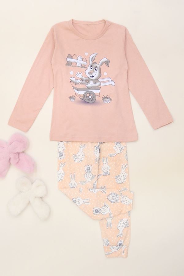 6-14 Yaş Baskılı Çocuk Pijama Takımı Grisomon1 - 40101.1931.