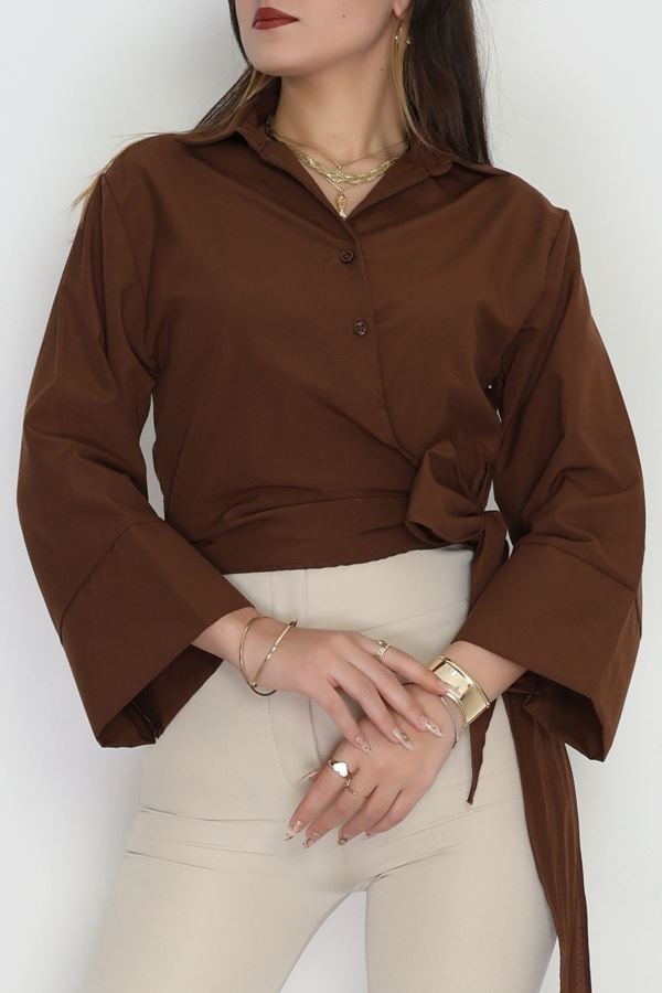 Bağlamalı Gömlek Kahve - 30925.1949.