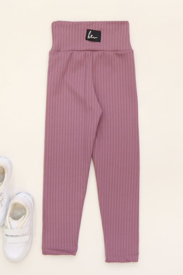 3-12 Yaş Şardonlu Fitilli Çocuk Tayt Gülkurusu - 52089.1780.