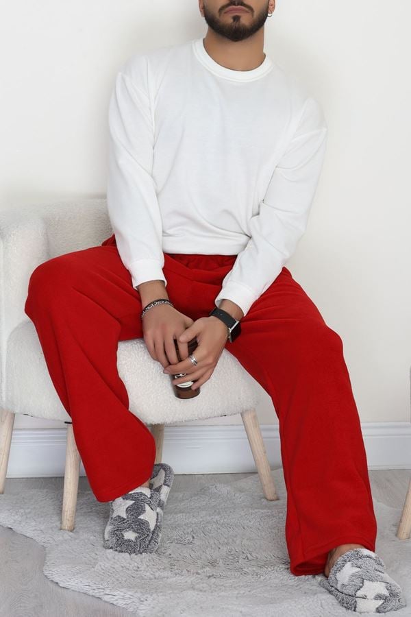 Cepli Polar Erkek Pijama Altı Kırmızı - 42736.1049.
