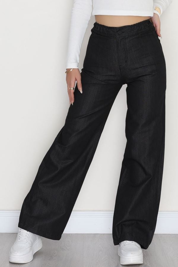 Bel Lastikli Palazzo Kot Pantolon Siyahçizgili - 42470.2088.