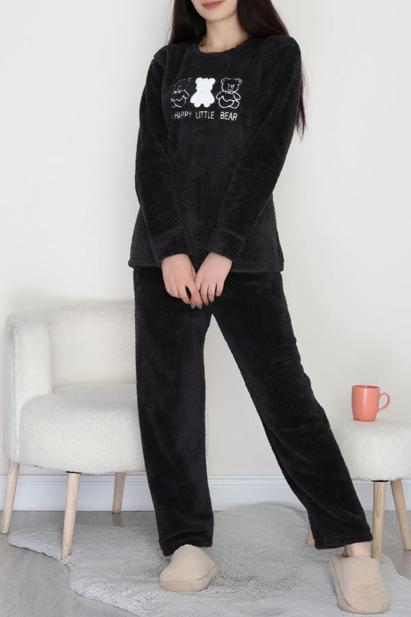 Peluş Pijama Takımı Antrasit - 52107.1961.