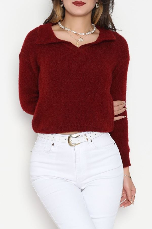 Yumuşak Dokulu Triko Bordo - 51109.1765.