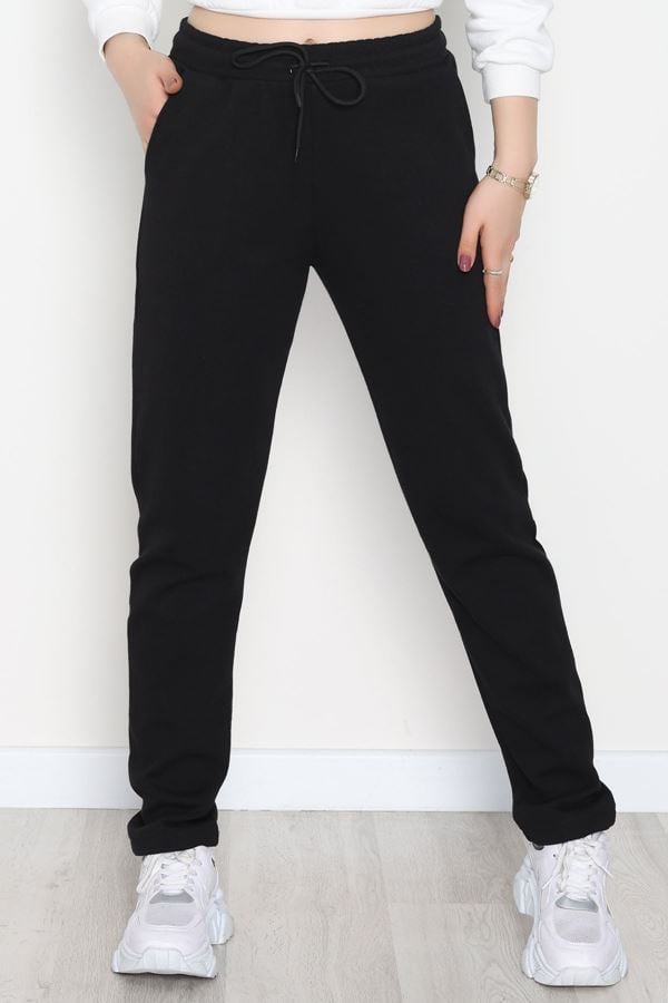 Double Face Kumaş Eşofman Altı Siyah - 40554.1431.