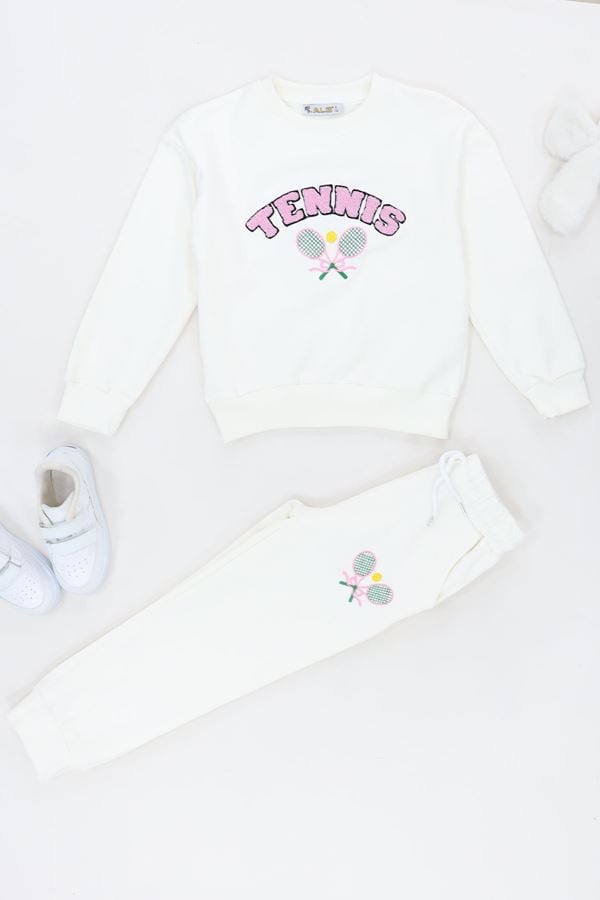 6-9 Yaş Şardonlu Yumoş Kumaş Takım Ekru - 6264361.1576.