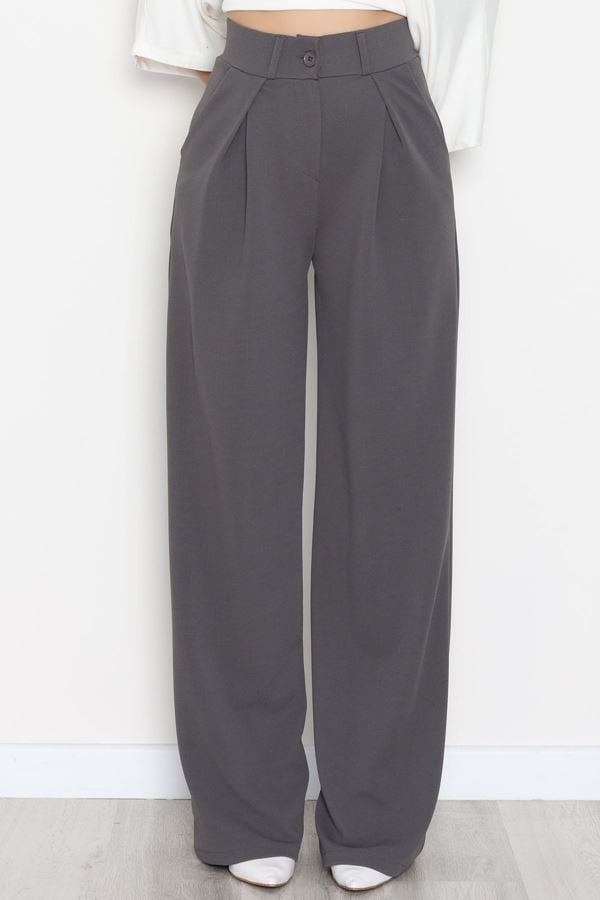 Pileli Palazzo Pantolon Füme - 51047.1999.