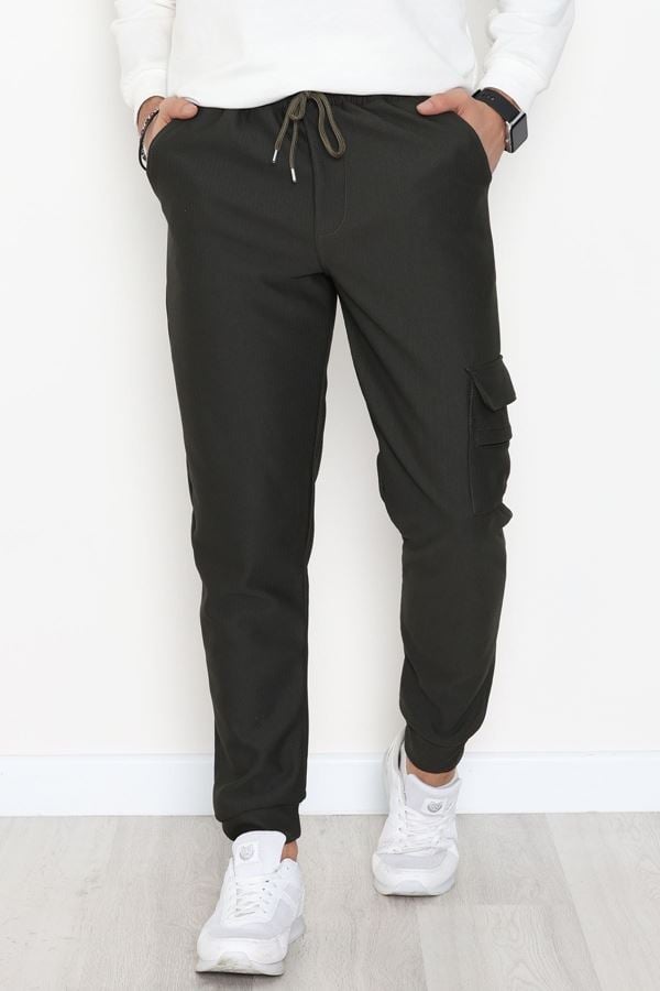 Kargo Cepli Ottoman Kumaş Erkek Eşofman Altı Haki - 42654.1937.