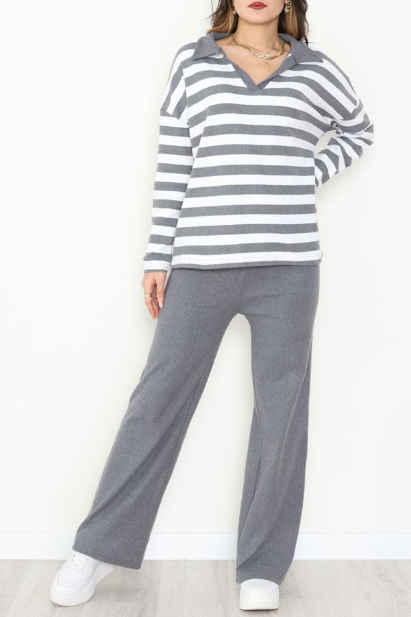 Polo Yaka Raporlu İnterlok Takım Fümebeyaz - 42738.1567.