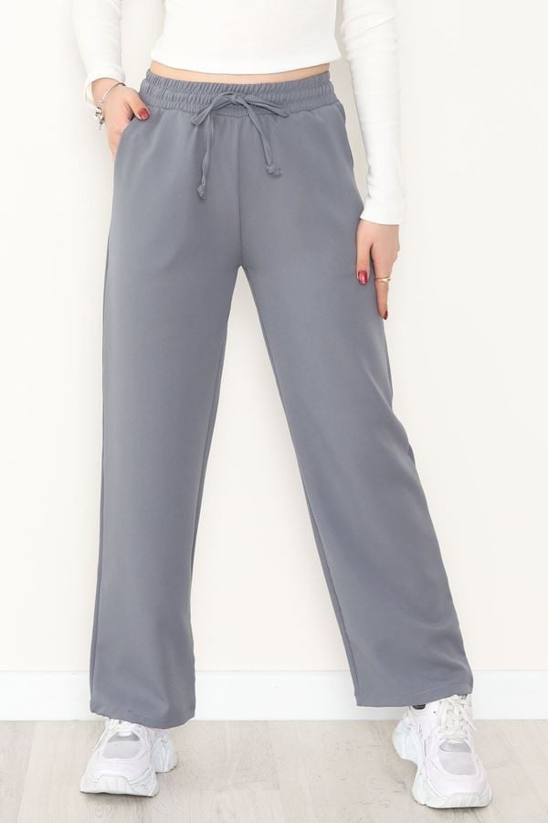 Beli Lastikli Dabıl Palazzo Pantolon Antrasit1 - 90714.1837.