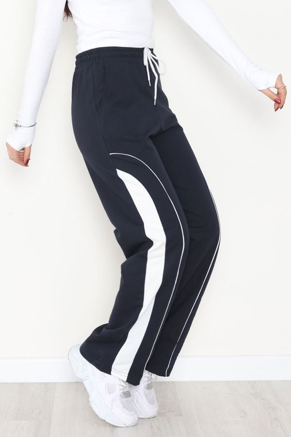 Şeritli 2 İplik Eşofman Altı Lacivert - 52102.1005.